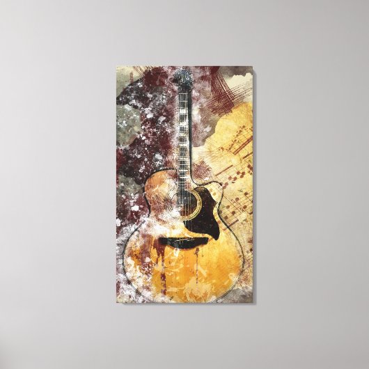 Abstracte muziek gitaar canvas kunst aan de muur (Voorkant)