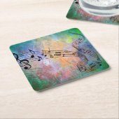 abstracte muziek kartonnen onderzetters (Schuin)