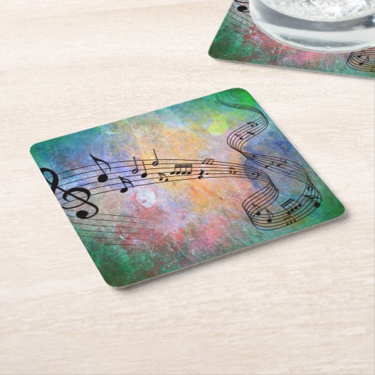 abstracte muziek kartonnen onderzetters (Schuin)