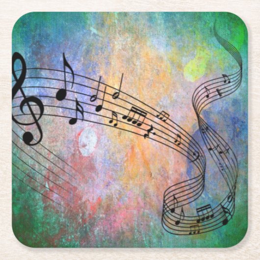 abstracte muziek kartonnen onderzetters (Voorkant)