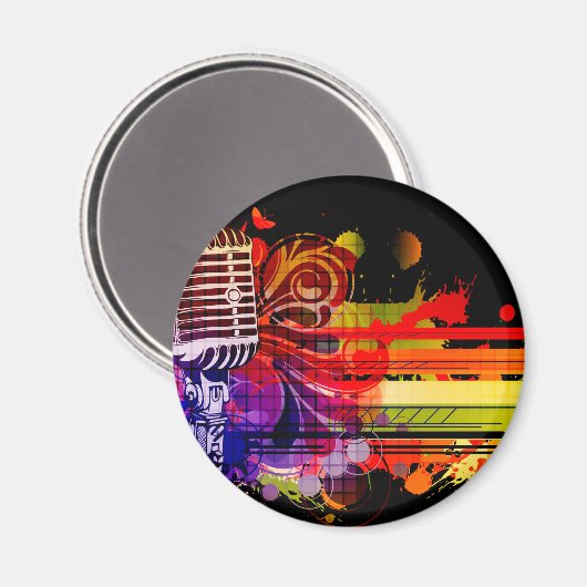 Abstracte muziek magneet (Voorkant / Achterkant)