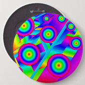 Abstracte muziek ronde button 6,0 cm (Voorkant /achterkant)