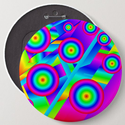 Abstracte muziek ronde button 6,0 cm (Voorkant /achterkant)