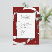 Abstracte Muziek RSVP met menukeuze in Maroon (Staand voorkant)