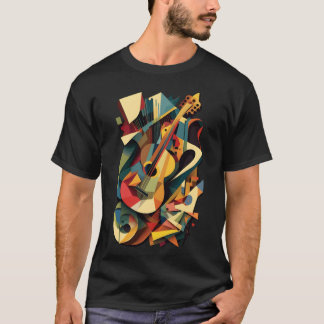 Abstracte muziek t-shirt