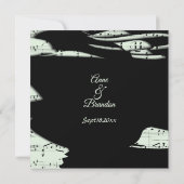 Abstracte muziek Thema bruiloft uitnodiging Mint G (Achterkant)
