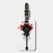 Abstracte muziekachtergrond bagagelabel (Voorkant verticaal)