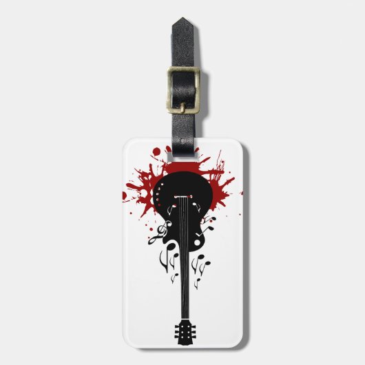 Abstracte muziekachtergrond bagagelabel (Voorkant verticaal)