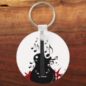 Abstracte muziekachtergrond sleutelhanger (Voorkant)