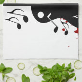 Abstracte muziekachtergrond theedoek (Gevouwen)
