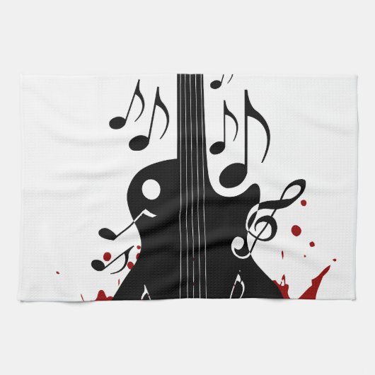 Abstracte muziekachtergrond theedoek (Horizontaal)