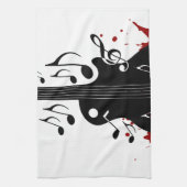 Abstracte muziekachtergrond theedoek (Verticaal)