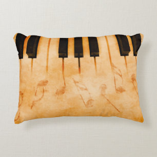 Abstracte muziekachtergrond - Toetsenbord en muzie Accent Kussen