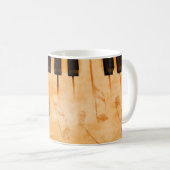 Abstracte muziekachtergrond - Toetsenbord en muzie Koffiemok (Voorkant rechts)