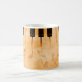 Abstracte muziekachtergrond - Toetsenbord en muzie Koffiemok (Center)