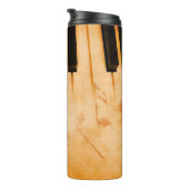 Abstracte muziekachtergrond - Toetsenbord en muzie Thermosbeker (Geroteerd rechts)