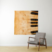 Abstracte muziekachtergrond - Toetsenbord en muzie Wandkleed (In Situ (horizontaal))