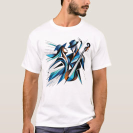 Abstracte muziekduo art t-shirt