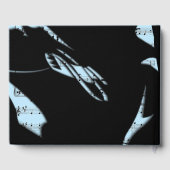 Abstracte muziekgastboek blauw gastenboek (Achterkant)
