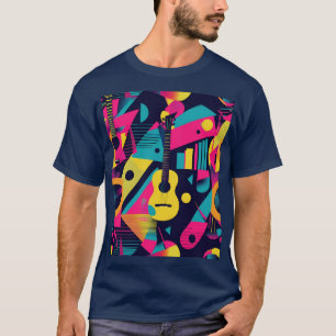 Abstracte muziekinstrumentenillustraties t-shirt