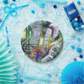 Abstracte muziekkunst collage - gemengde media #1 papieren bordje (Feest)