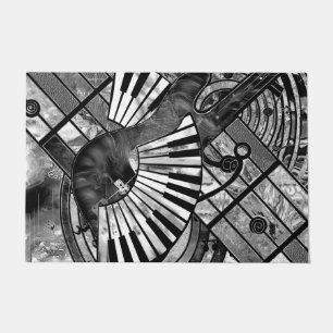 Abstracte muziekkunst - Grijsverblindende texturen Deurmat