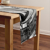 Abstracte muziekkunst - Grijsverblindende texturen Korte Tafelloper (Voorbeeld)