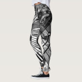 Abstracte muziekkunst - Grijsverblindende texturen Leggings (Links)