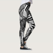 Abstracte muziekkunst - Grijsverblindende texturen Leggings (Rechts)