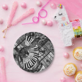 Abstracte muziekkunst - Grijsverblindende texturen Papieren Bordje (Feest)