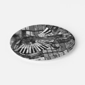 Abstracte muziekkunst - Grijsverblindende texturen Papieren Bordje (Gekanteld)