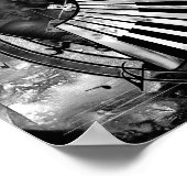 Abstracte muziekkunst - Grijsverblindende texturen Poster (Hoek)