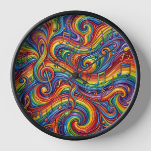 Abstracte Muzieknote Regenboog Kunstklokken