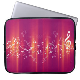 Abstracte Muzieknoten Achtergrondlaptophoes Laptop Sleeve