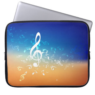 Abstracte Muzieknoten Achtergrondlaptophoes Laptop Sleeve