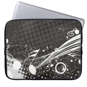 Abstracte Muzieknoten Achtergrondlaptophoes Laptop Sleeve