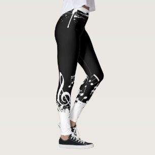 abstracte muzieknoten leggings