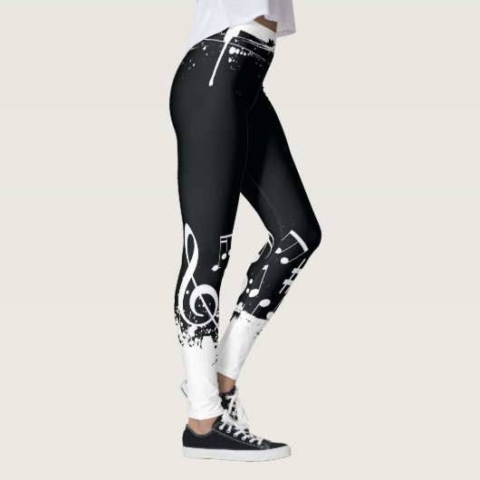 abstracte muzieknoten leggings (Rechts)