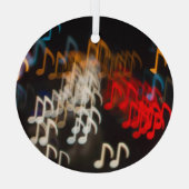 Abstracte muzieknoten: Lichten Bokeh achtergrond Glas Ornament (Achterkant)