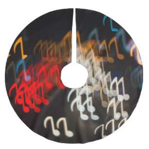 Abstracte muzieknoten: Lichten Bokeh achtergrond Kerstboom Rok