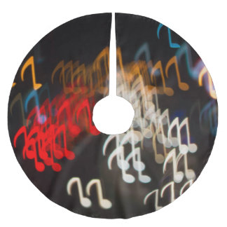 Abstracte muzieknoten: Lichten Bokeh achtergrond Kerstboom Rok