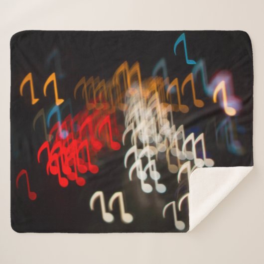 Abstracte muzieknoten: Lichten Bokeh achtergrond Sherpa Deken (Voorkant (horizontaal))