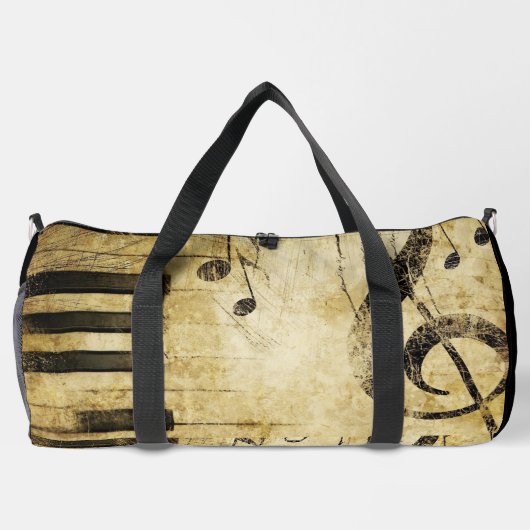 Abstracte Muzieknoten & Piano Keys Plunjezak (Achterkant)