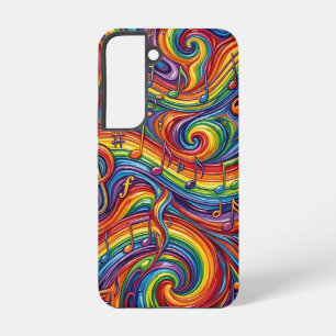 Abstracte Muzieknoten Regenboog Samsung Hoezen Galaxy Hoesje