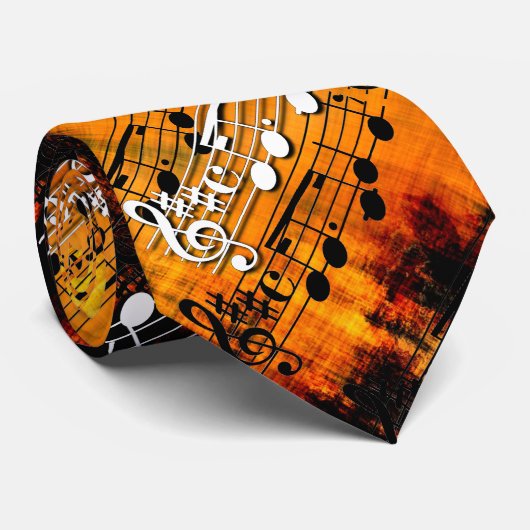 Abstracte Muzieknoten Stropdas (Opgerold)