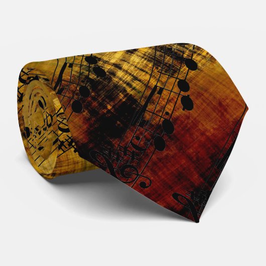 Abstracte Muzieknoten Stropdas (Opgerold)