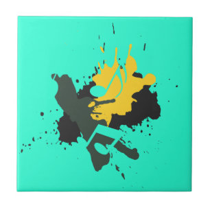 Abstracte muzieknoten tegeltje