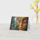 Abstracte muziekpartituur Digitale Kunst Kaart (Gele Bloem)