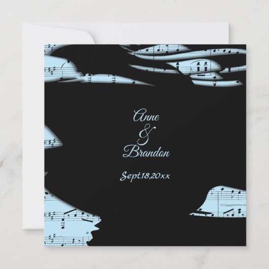 Abstracte muziekthema Weddenschap Blue Kaart (Achterkant)