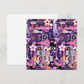 Abstracte muzikale achtergrond bedankkaart (Voorkant / Achterkant)